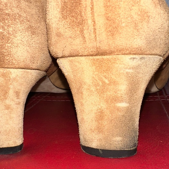 STAUD Wally Patchwork Heeled Boots in Tan and Brown Penny Lane - Picture 5 of 9